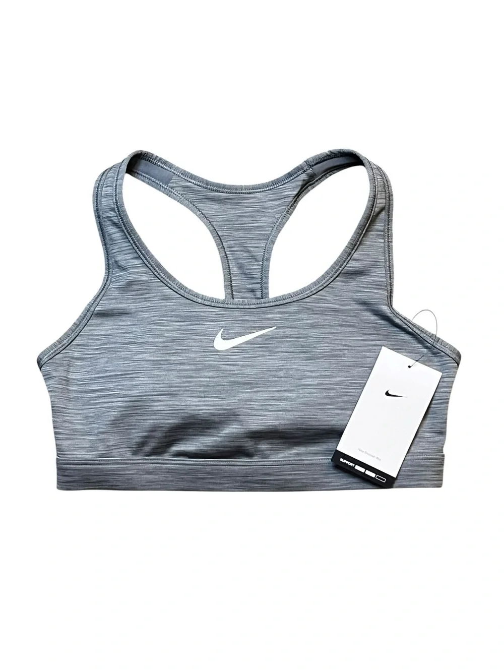 Nike Swoosh Women’s Small Padded Racerback Medium Support Sports Bra Gray